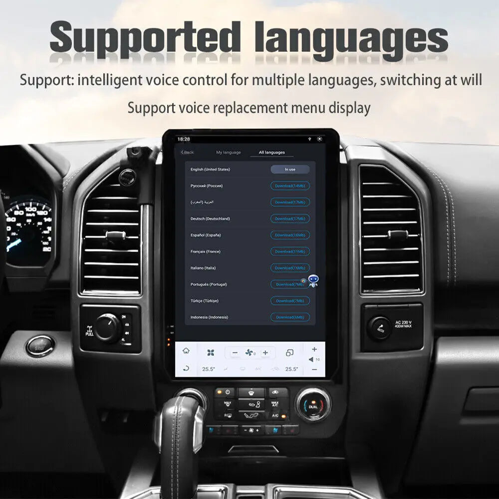 For Ford F350 2017-2022 Car Radio Stereo Carplay Upgrade Tesla Style Screen 14.4" Qualcomm Android Auto GPS Navigation Multimedia Player Carputech
