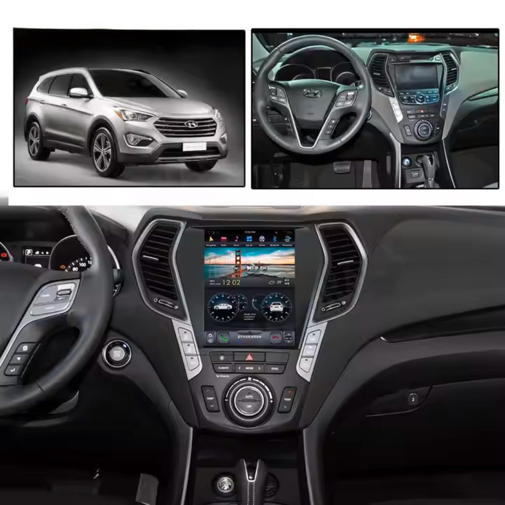 10.4" For Hyundai Santa Fe/ix45 2013-2018 Car Radio Headunit Stereo Carplay Upgrade Tesla Style Screen Android Auto GPS Navigation Multimedia Player