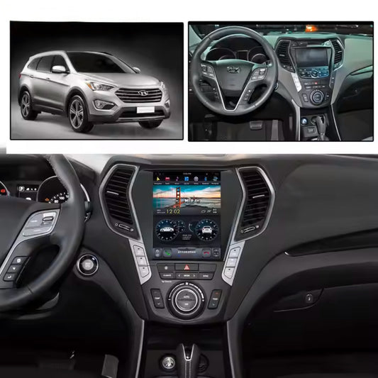 10.4" For Hyundai Santa Fe/ix45 2013-2018 Car Radio Headunit Stereo Carplay Upgrade Tesla Style Screen Android Auto GPS Navigation Multimedia Player