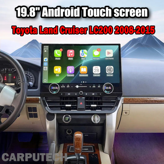 19.8" For Toyota Land Cruiser LC200 2008-2015 Android Navigation Screen Car Radio Multimedia Player Qualcomm Octa-core 360° Panoramic All-in-One Unit
