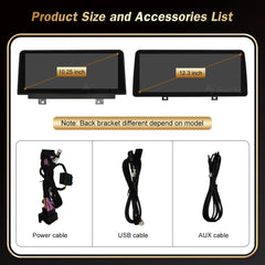 10.25" 12.3" Écran tactile multimédia sans fil Carplay Unité principale Android auto pour BMW X3 F25 X4 F26 2011-2016 CIC NBT Système Linux