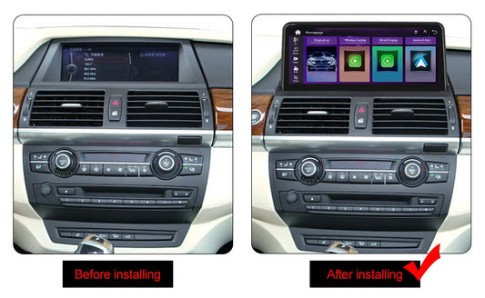 10.25" Wireless Apple CarPlay Android Auto Car Multimedia Screen for BMW X5 X6 E70 E71 F15 F16 2007-2017 Head Unit Video IPhone