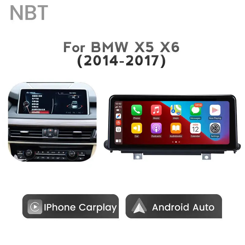 10.25" Wireless Apple CarPlay Android Auto Linux Car Radio Multimedia Screen for BMW X5 X6 E70 E71 F15 F16 2007-2017 Head Unit Video Carputech