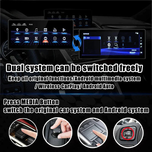10.25 Inches for Lexus RX270 RX350 RX450H 2009-2015 Car Radio Multimedia Player Wireless CarPlay Android Auto Upgrade Android Touch Screen