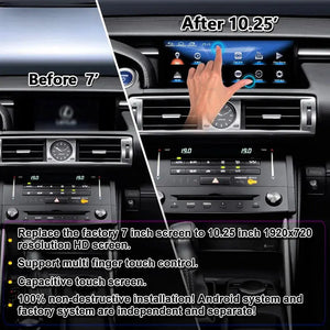 10.25 Inches For Lexus IS/RC 200 250 300 350 200t 300h 2013-2020 Car Radio Multimedia Player Wireless CarPlay Android Auto Upgrade Android Touch Screen Carputech