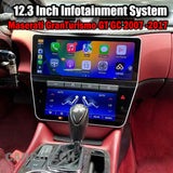For Maserati GranTurismo GT GC 2007 -2017 12.3 Inch Infotainment System + 8.9 Inch AC Climate Control Panel Multimedia Navigation Touch Screen Head Unit Display