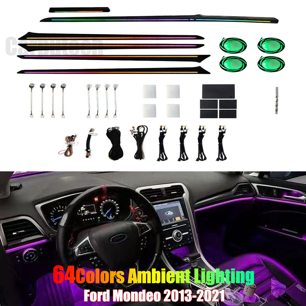 For Ford Mondeo 2013-2021 64 Color Symphony Car Interior Ambient Lighting Trim Decoration Accessories