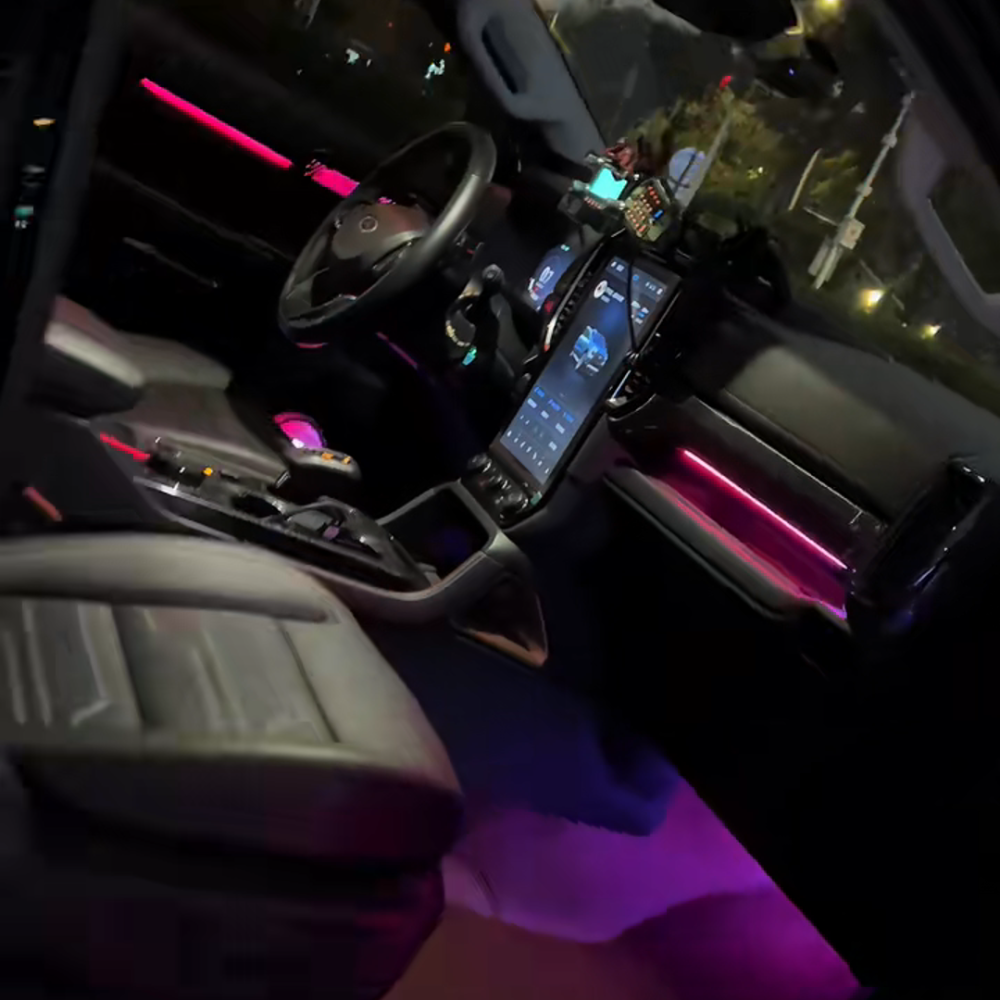 64 Color Dynamic Ambient Lighting for Ford Ranger 2023-2024 Interior LED Lighting Upgrade Accessories Kit