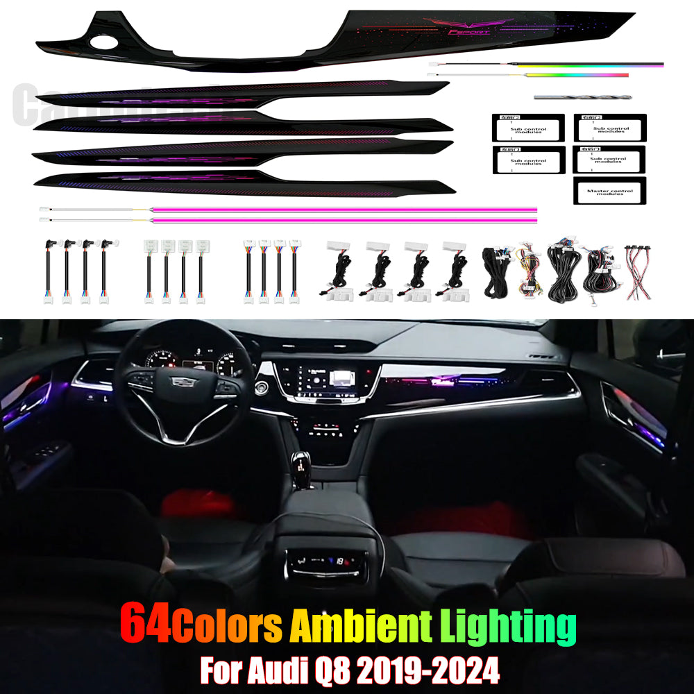 Ambient Lighting Upgrade Kit for Cadillac XT5 XT6 2016-2024 Interior LED Light Accessories Trim Panel