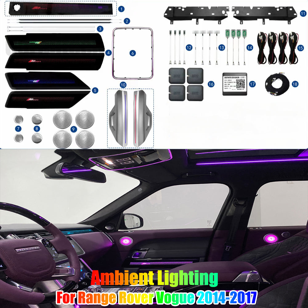 Dynamic Ambient Lighting for Range Rover Vogue 2014-2017 Interior LED ...