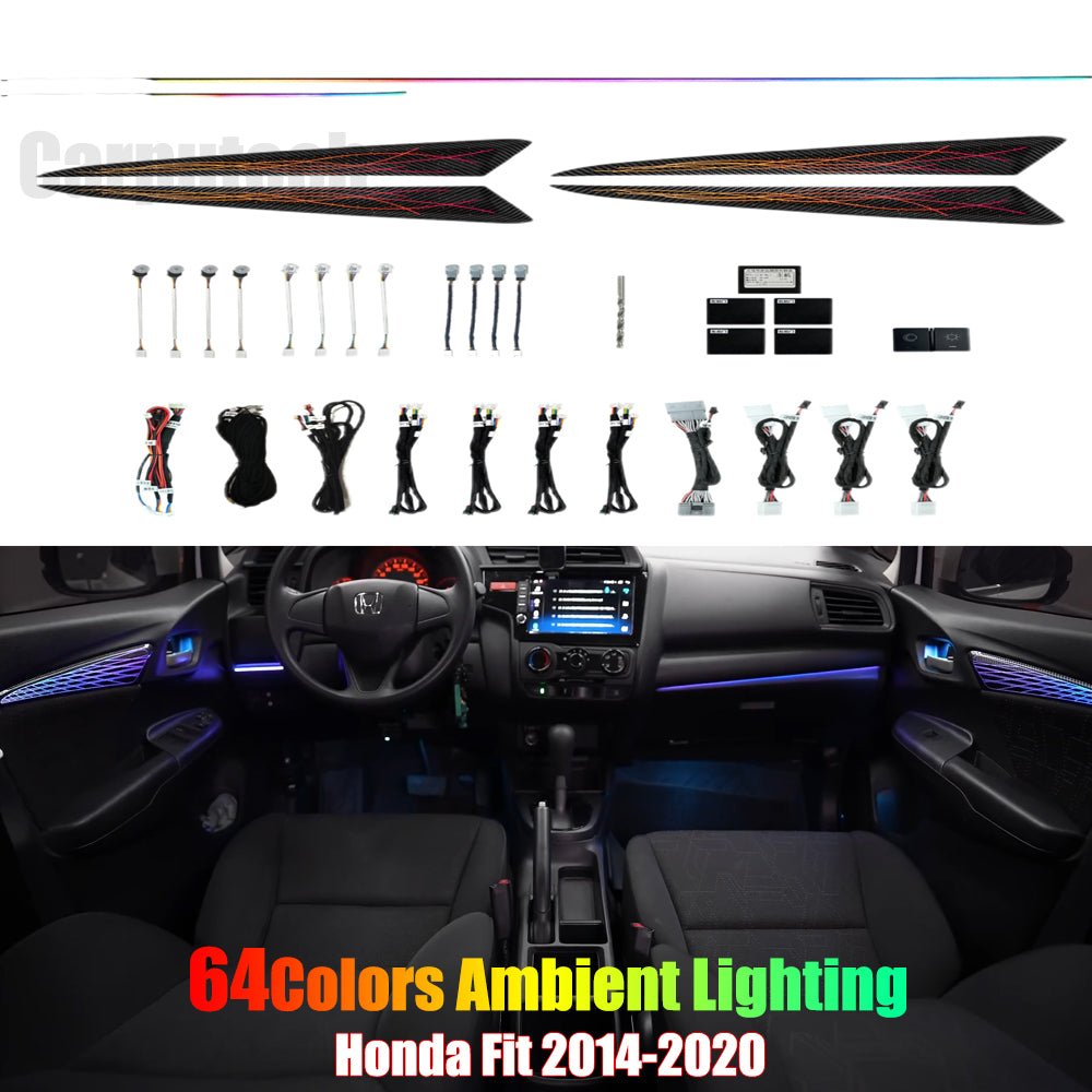 For Honda Fit 2014-2020 64 Color Symphony Car Interior Ambient Lighting Trim Decoration Accessories
