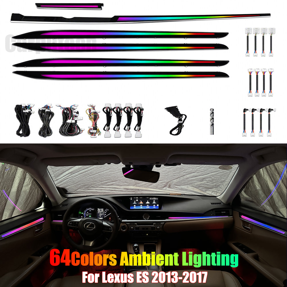 For Lexus ES 2013-2017 Dynamic Symphony Car Interior Ambient Lighting 64 Color Trim Decoration Accessories