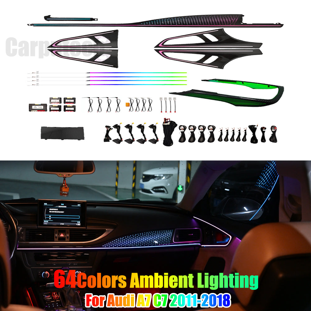 Upgrade Symphony LED Car Interior Ambient Lighting for Audi A7 C7 2011-2018 Decoration Accessories