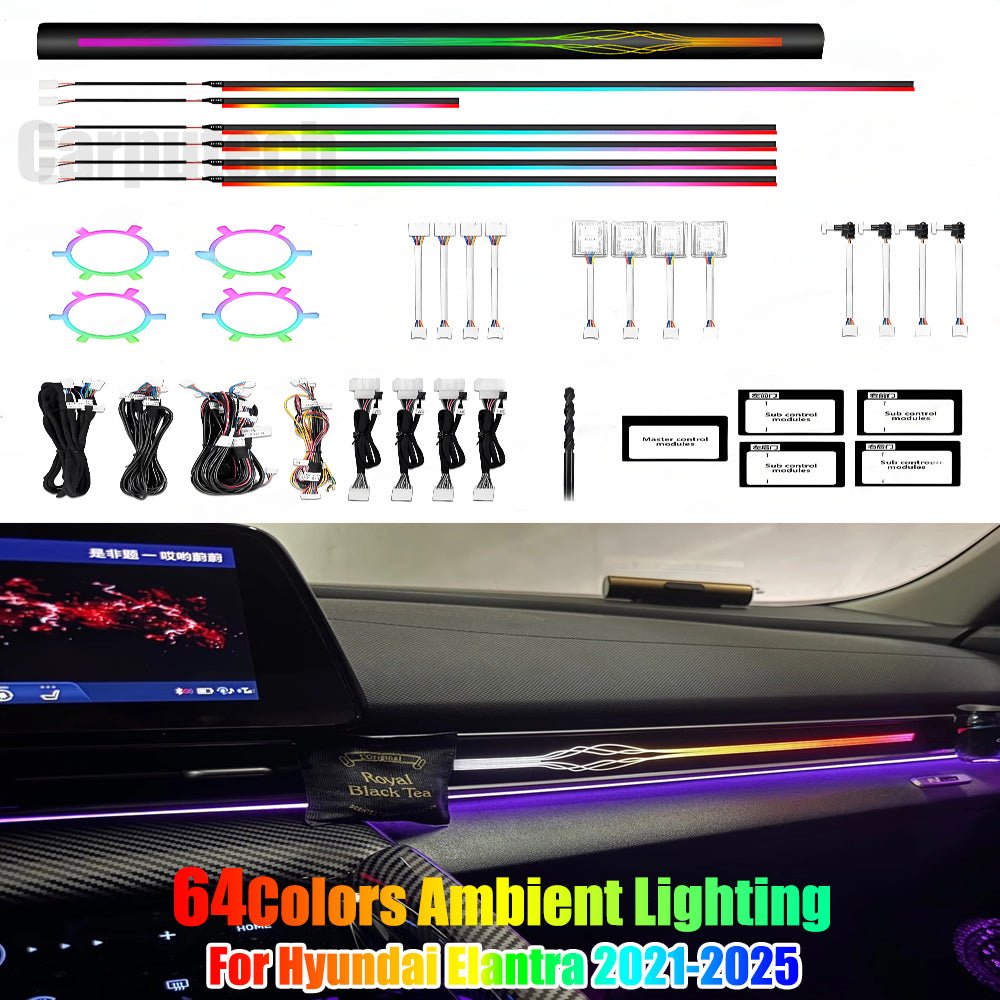Upgrade Symphony Led Car Interior Ambient Lighting for Hyundai Elantra 2021-2025 Atmosphere Strip Accessories Decoration