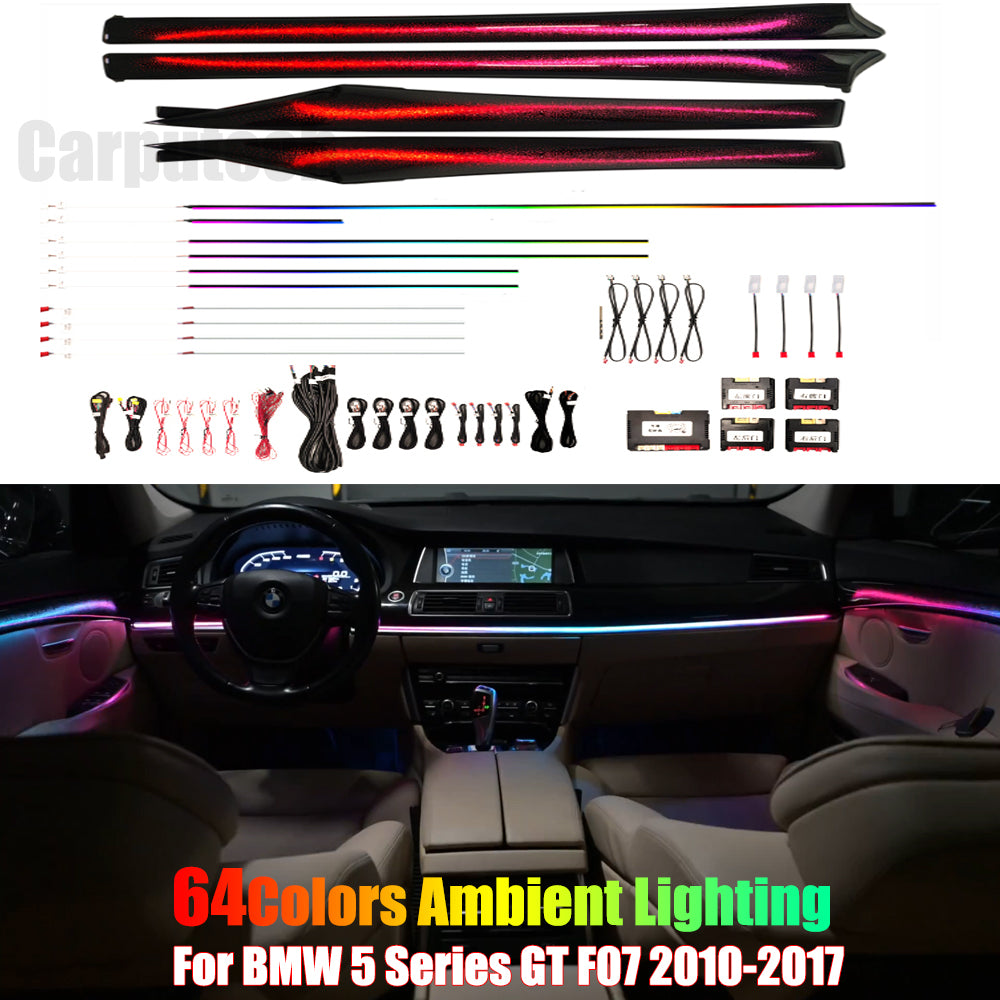 For BMW 5 Series GT F07 2010-2017 64 Color Symphony Car Interior Ambient Lighting Trim Decoration Accessories