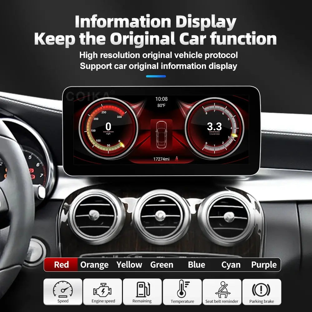 12.3 " Android Car Multimedia Player For Mercedes A CLA GLA W176 C117 X156 WIFI SIM 8 Core 1920*720 Carplay GPS Navi Stereo Radio Carputech