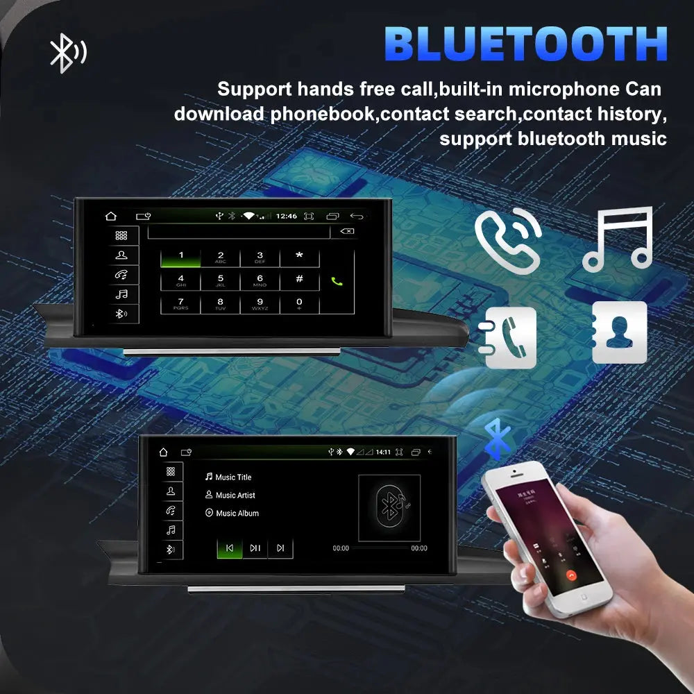 For Audi A6 A6L A7 C7 RS6 RS7 S6 S7 2012-2018 12.3inch Touch Screen Android 13 Car Multimedia Stereo HD 1920*720 BT Carplay GPS Navi Radio Player with Carplay Android Auto Carputech