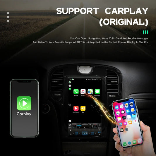 14.4" Qualcomm pour Chrysler 300 300C 300S 2011-2023 Autoradio Stéréo Carplay Mise à Niveau Écran Style Tesla Android Auto Navigation GPS Lecteur Multimédia