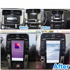 13,6 "Qualcomm pour Toyota Prado 2010-2018 autoradio stéréo Carplay mise à niveau écran de style Tesla Android Auto GPS Navigation lecteur multimédia