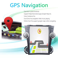 Autoradio 12,1" Qualcomm pour Toyota Highlander 2008-2014, stéréo, Carplay, mise à niveau, écran de style Tesla, Android Auto, navigation GPS, lecteur multimédia
