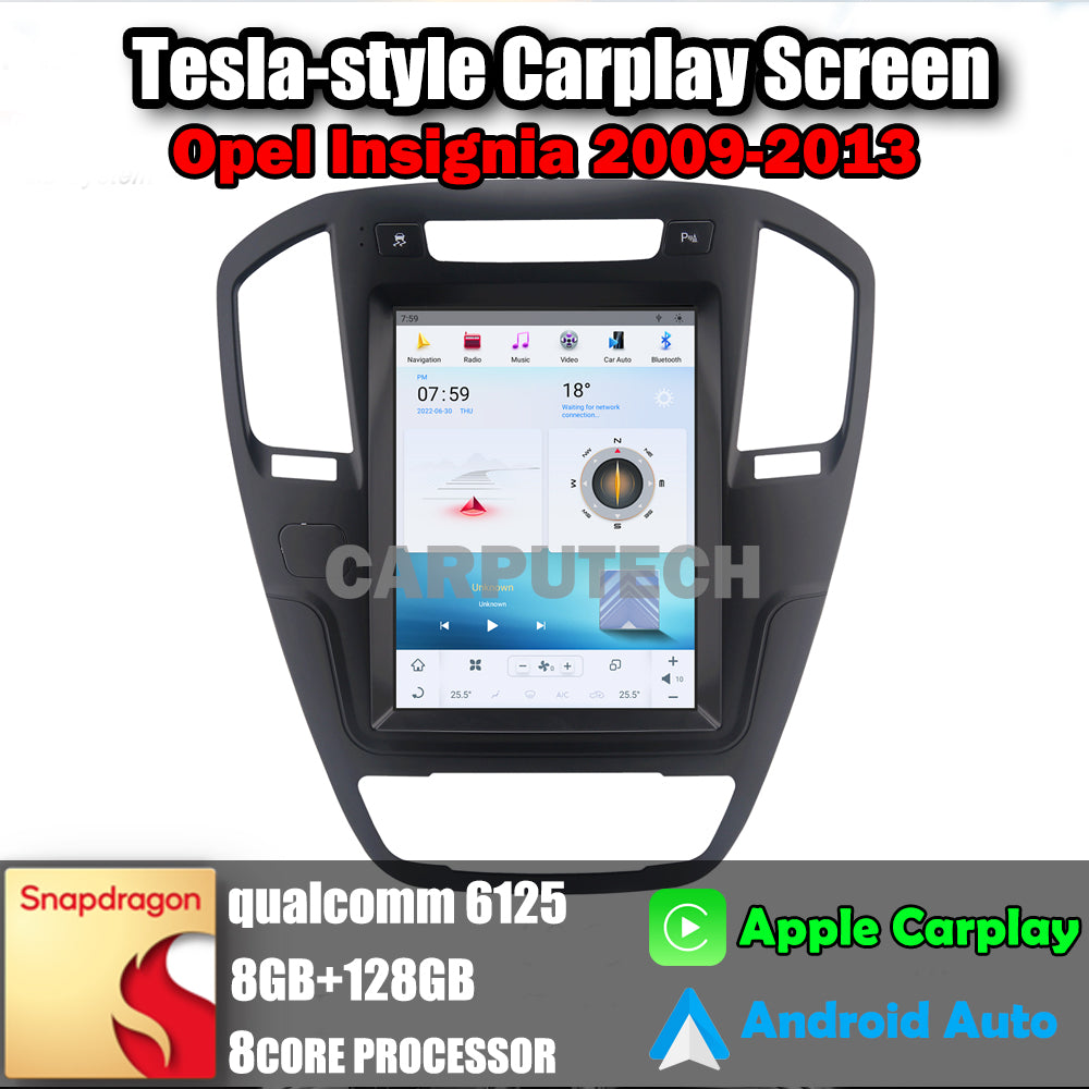 10,4 Zoll Autoradio für Opel Insignia 2009–2013, Stereo-Carplay-Upgrade, Tesla-Stil-Bildschirm, Android Auto, GPS-Navigation, Multimedia-Player