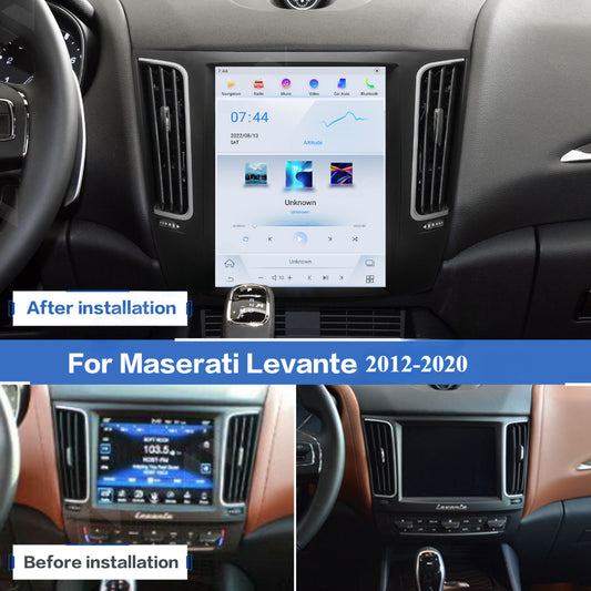 Autoradio 12,1" Qualcomm pour Maserati Levante 2012-2020, stéréo, Carplay, mise à niveau, écran de style Tesla, Android Auto, navigation GPS, lecteur multimédia