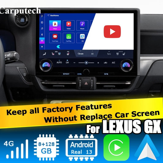 Lexus GX 2023 to present Android13 base Navigation Video Interface box Apple CarPlay & Android Auto Upgrade Module