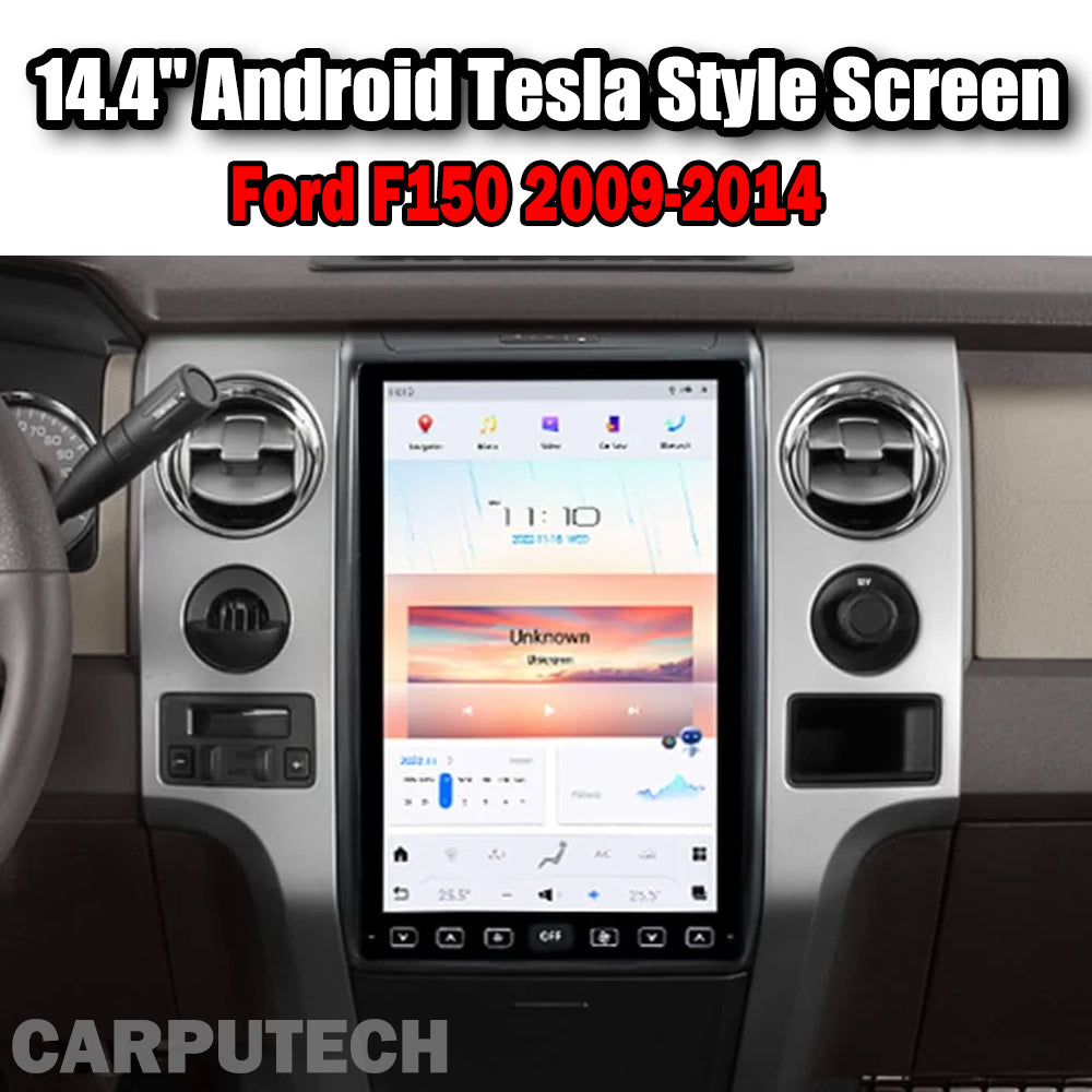 For Ford F150 2009-2014 Car Radio Stereo Carplay Upgrade Tesla Style Screen 14.4" Qualcomm Android Auto GPS Navigation Multimedia Player