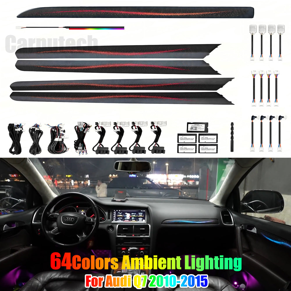 For Audi Q7 2010-2015 64 Color Symphony Car Interior Ambient Lighting Trim Decoration Accessories