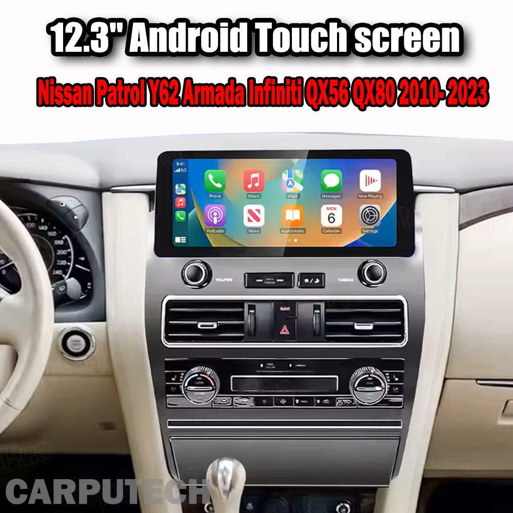 12.3 "Android 14 Nissan Amanda Patrol Y62 Infiniti QX56 QX80 2010-2023 Navigation Screen Car Radio Multimedia Player