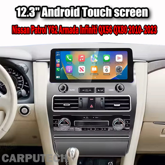 12.3 "Android 14 Nissan Amanda Patrol Y62 Infiniti QX56 QX80 2010-2023 Navigation Screen Car Radio Multimedia Player