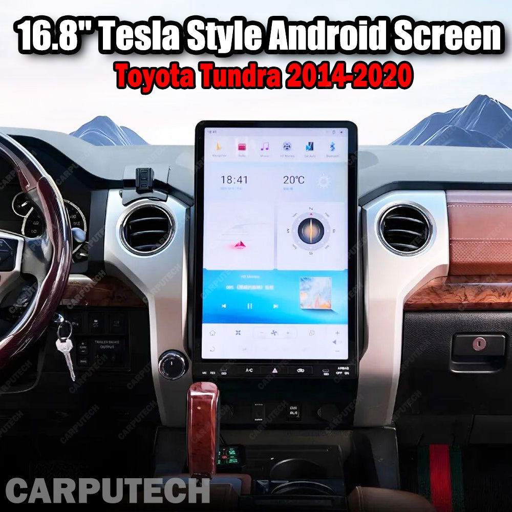 13.8" Android For Toyota Tundra 2014-2020 Car Radio Infotainment Navigation System Tesla Style Screen Head Unit GPS Multimedia Player
