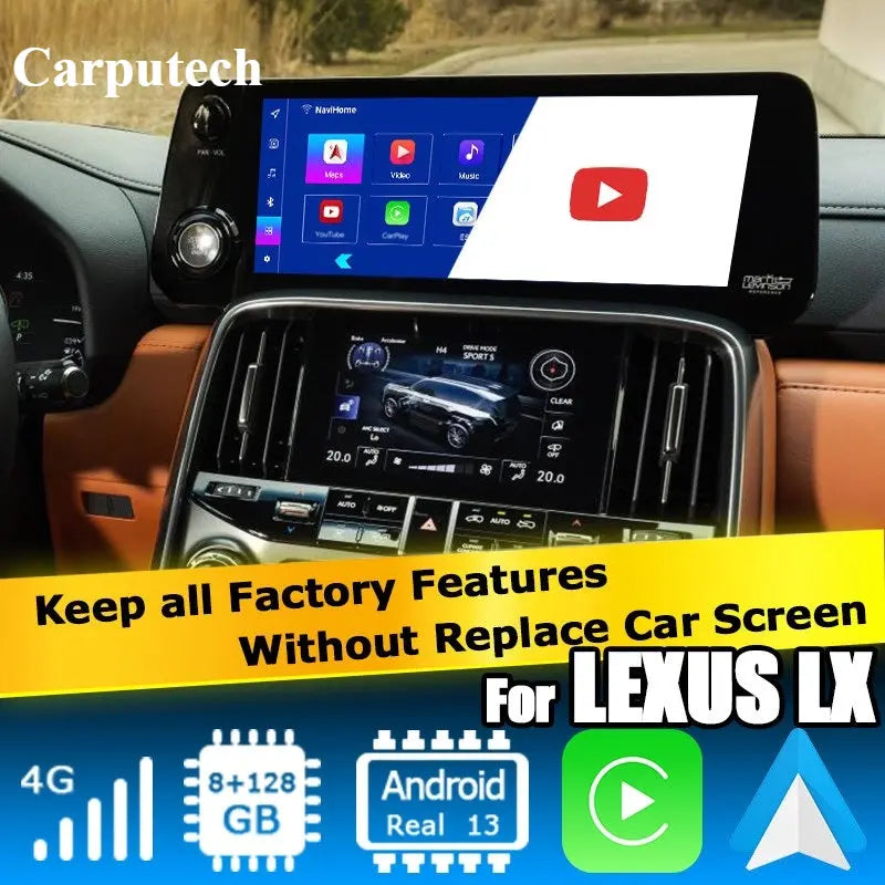 Lexus LX Android13 base Navigation Video Interface box Apple CarPlay ...