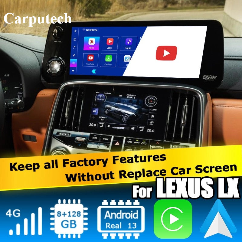 Lexus LX Android13 base Navigation Video Interface box Apple CarPlay & Android Auto Upgrade Module