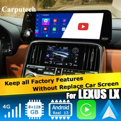 Lexus LX Android13 base Navigation Video Interface box Apple CarPlay & Android Auto Upgrade Module