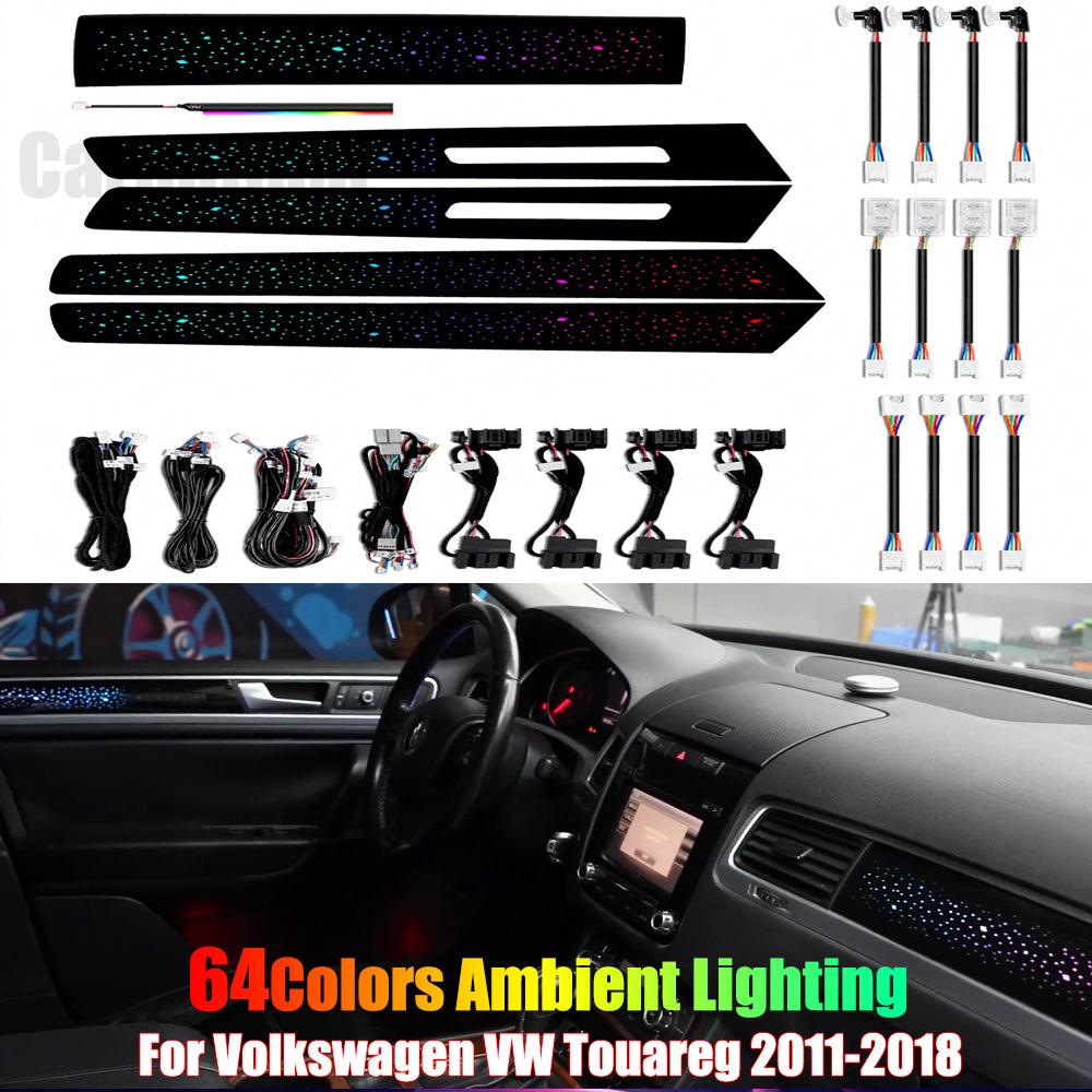 For Volkswagen VW Touareg 2011-2018 Dynamic Symphony Car Interior Ambient Lighting 64 Color Trim Decoration Accessories