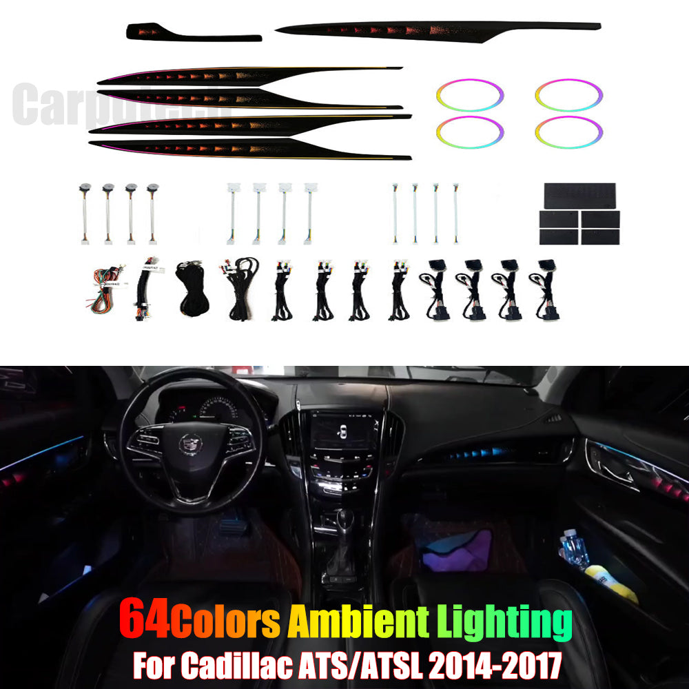 For Cadillac ATS/ATS 2014-2017 Symphony Car Interior Ambient Lighting 64 Color Trim Decoration Accessories
