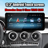 For Mercedes Benz C Class W205 S205 | Wireless CarPlay & Android Auto | 12.3 inch Touch Screen Snapdragon665 Android13 Car GPS Stereo Multimedia Car Radio headunit