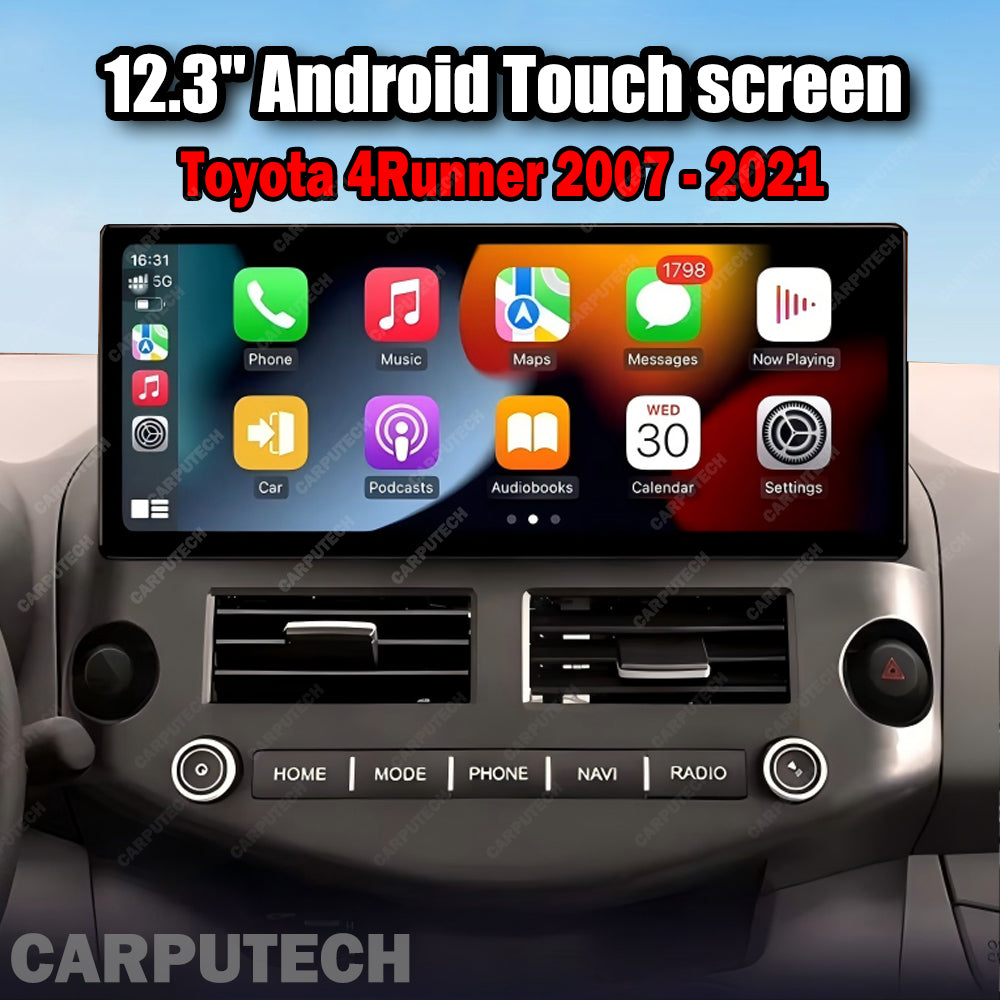 12.3 inch For Toyota 4runner 2007-2021 Infotainment Navigation System Car Multimedia Touch Screen Head Unit Android14 Car Radio GPS