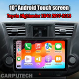 For Toyota Highlander XU40 2007-2013 Infotainment Navigation System Car Multimedia Touch Screen Head Unit Android14 Car Radio GPS