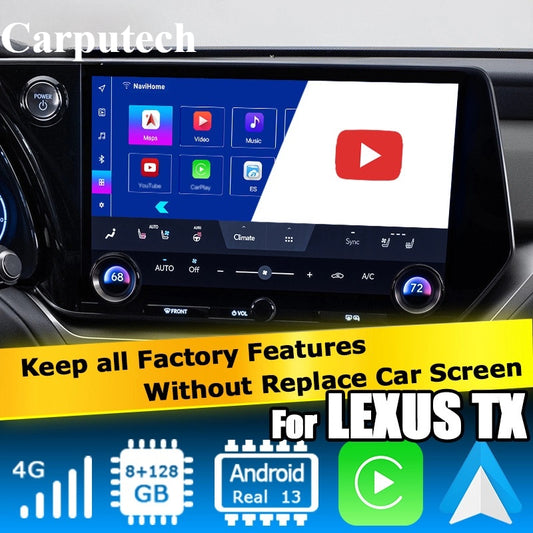Lexus TX TX550h+ TX350 TX500h Android13 base Navigation Video Interface box Apple CarPlay & Android Auto Upgrade Module