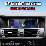 8.8 inch For BMW X3 F25 X4 F26 Infotainment Navigation System Car Multimedia Touch Screen Head Unit Android14 Car Radio GPS