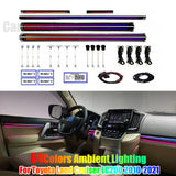64 Colors Dynamic Ambient Lighting for Toyota Land Cruiser LC200 2010-2021 Interior LED Lighting Upgrade Accessories Carputech