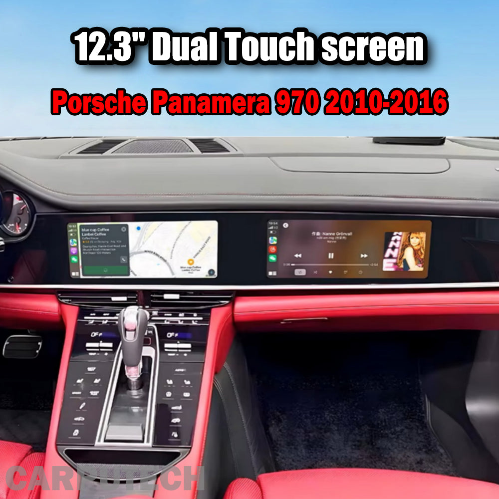 12.3'' Dual Screen For Porsche Panamera 2010-2016 Android Screen Infotainment Navigation System Car Multimedia Touch Screen Head Unit Car Radio GPS