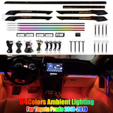 64 Colors Dynamic Ambient Lighting for Toyota Prado 2010-2019 Interior LED Lighting Upgrade Accessories Carputech