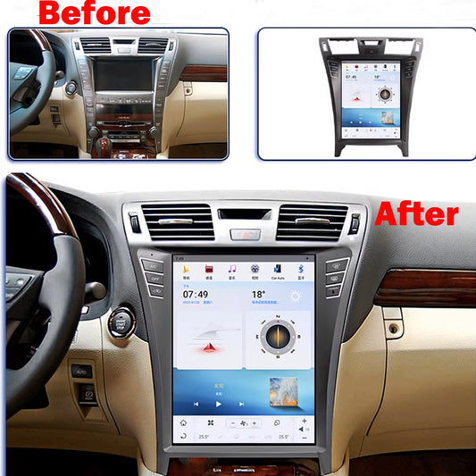 12.1" Qualcomm For Lexus Ls460 Ls600 2006-2012 Car Radio Stereo Carplay Upgrade Tesla Style Screen Android Auto GPS Navigation Multimedia Player