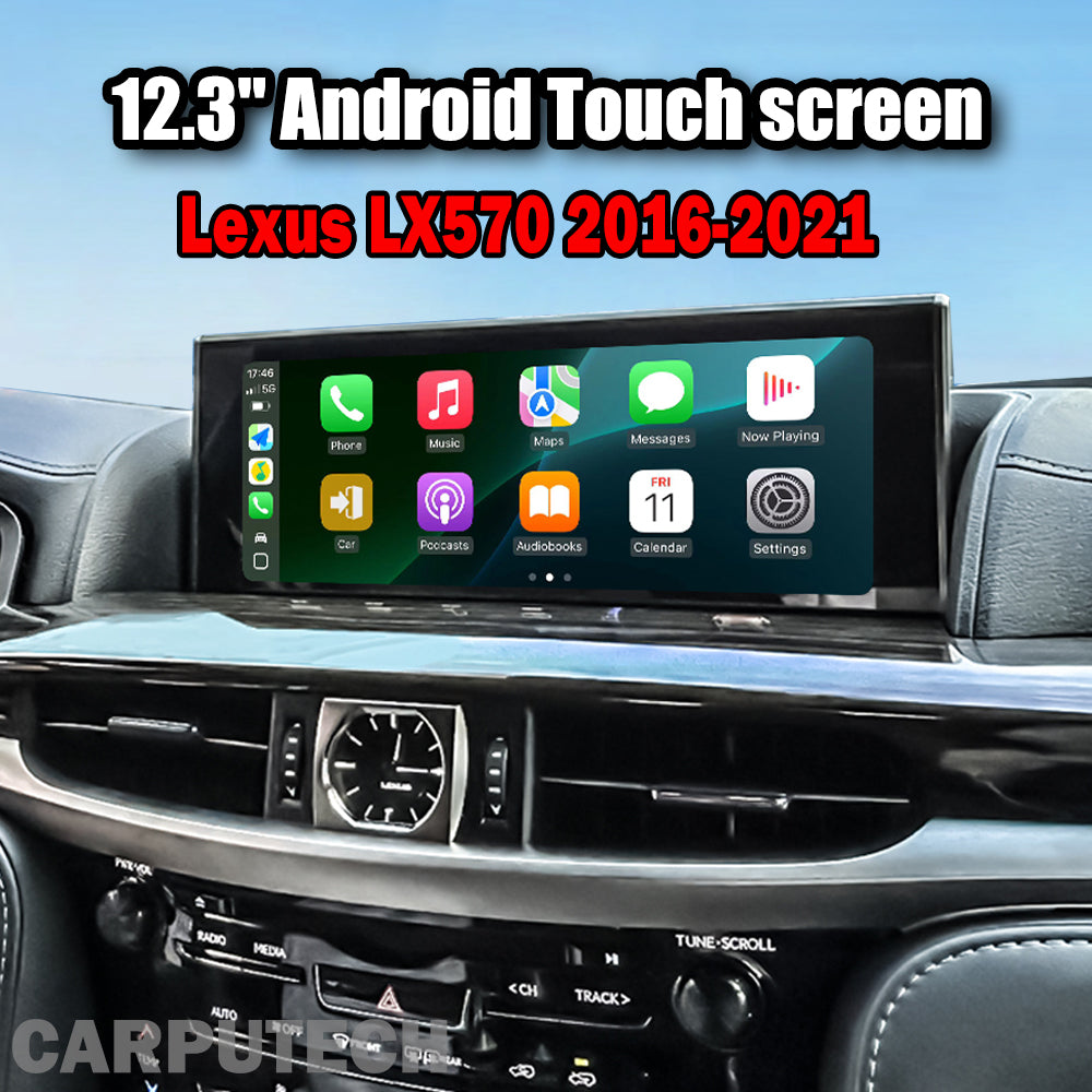 12.3'' For Lexus LX570 2016-2021 Android Screen Infotainment Navigation System Car Multimedia Touch Screen Head Unit Car Radio GPS