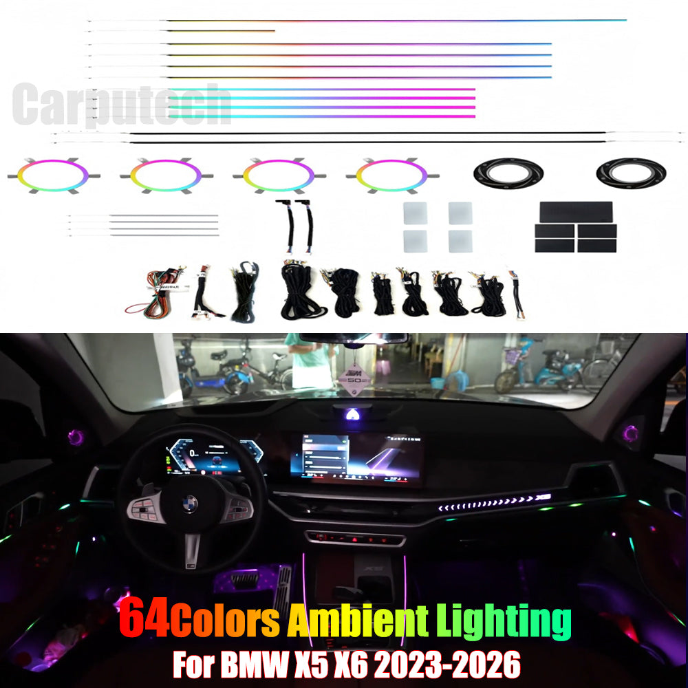 For  BMW X5 X6 2023-2026 Dynamic Symphony Car Interior Ambient Lighting 64 Color Trim Decoration Accessories