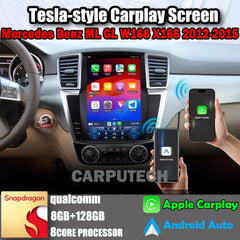 12.1" Qualcomm For Mercedes Benz ML GL W166 X166 2012-2015 Car Radio Stereo Carplay Upgrade Tesla Style Screen Android Auto GPS Navigation Multimedia Player