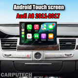 Car Radio Android13 For Audi A8 2011-2017 Auto Audio GPS Navigation Multimedia Player IPS Screen 4G Head Unit Carplay DSP with flip out/in functionality